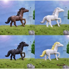 spg 隨草憶境 仿真駿馬小馬模型 (4款) 微景觀盆景裝飾PVC公仔動物模型，黑馬白馬棕馬多款可選，打造生動場景, 1個, 一組4款入（全套，★促銷★）