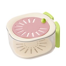 편리한 과일 배수구 컨테이너 2 in 1 과일 및 야채 배수구 바구니(손쉬운 세척 및 보관을 위한 손잡이 포함)