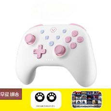 닌텐도 스위치 프로콘 마카롱 파스텔 블루투스 컨트롤러, 화이트 핑크, 1개