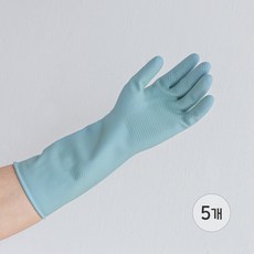백화상점 천연 라텍스 고무장갑 5개입, 파스텔블루, 중(M), 5개