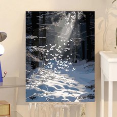 數字油畫 DIY 手繪油彩畫 蝴蝶風景人物填色畫 客廳臥室裝飾畫, DD飛舞冰蝴蝶,30*40 內框顏料+畫筆, 1個