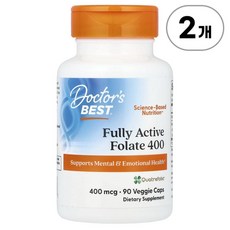 닥터스 베스트 풀리 액티브 폴레이트 400 400mcg Doctor's Best Fully Active Folate 400 400 mcg 90정, 2개