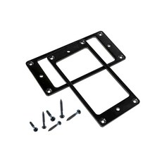 2개의 금속 일렉트릭 기타 픽업 프레임 세트 일렉트릭 기타 험버커 및 픽업용 플랫 험버커 링 마운트, 검은색