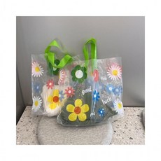 루미나D 옷가게 예쁜 알록달록 꽃봉투 투명 봉지 50매, 1개, 선택_M (35x25+10)