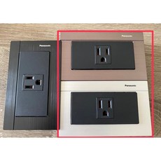 Panasonic 國際牌 GLATIMA WTGF1101MB 接地單插座 附蓋板, 詳見包裝, 橫式面板,黑色