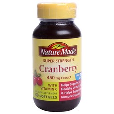 NatureMade 超強蔓越莓 450 毫克無麩質軟膠囊 含維生素 C, 60 件, 1個