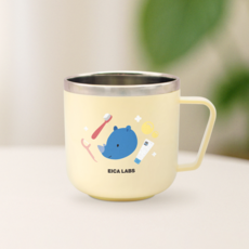 에이카랩스 코뿔소 어린이 양치컵 스텐컵 304스테인리스 손잡이컵 어린이집 유치원 입학선물