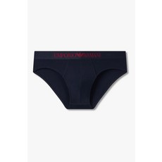엠포리오 아르마니 EMPORIO ARMANI UNDERWEAR 남성 로고 밴딩 솔리드 코튼 브리프_다크 블루 0815311036 2507108438 434754