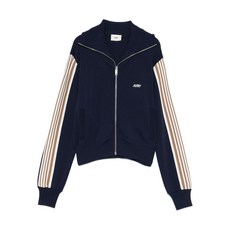 오트리 스트라이프 디테일 집업 스웨트셔츠