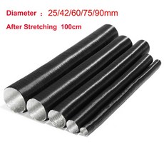 25 42 60 호일 공기 배기 76 호스 알루미늄 골판지 흡입구 따뜻한 90MM WEBASTO EBERSPA 덕트 파이프, [02] 100cm x 4.2 cm, 1개