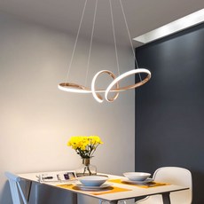LED 루프 펜던트 식탁등 리본 뫼비우스 인테리어 식탁 조명, 실버(은빛)