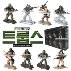 [오로라] (산골소년)트룹스 블럭 피규어 구체 관절 밀리터리 군인, 1개, 상세페이지 참조