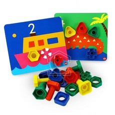 소근육 발달완구 볼트 너트 놀이세트 32P 유아공구, 빨간색외 혼합색상, 남여공용