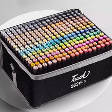 262 색 마카펜 양방향 유성 미술생부터 초등학생까지+고급 수납박스, 1개, 262색