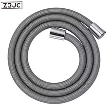 Z3JC 꼬임방지 샤워호스 나일론 끈 짜임 목욕 호스, 은회색, 2m