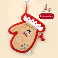 크리스마스 걸이형 손타올 속건 물 흡수 욕실 주방 손 닦기 펜던트 선물, 1개, christmas gloves