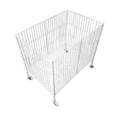 대형 철제바구니 사각 정리 메쉬 이동식 케이지 수납함, 75x50x70 소형 화이트