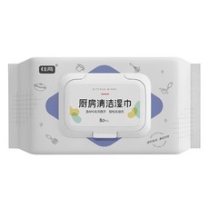 佳燕廚房濕紙巾80抽 廚房去油巾 一次性抹布, 1個, 1個裝