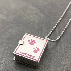 11/8 【小狗的秘密】小狗日記·可以打開的盒子項鏈創意童趣吊墜鎖骨鏈, 銀色項鍊