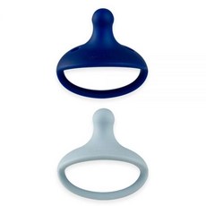 Kids Heroes 원피스 실리콘 공갈젖꼭지 3-36개월 아기용 BPA 프리 2팩 (핑크 및 그레이), Light Blue and Dark Blue