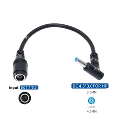 HP 울트라북 델 노트북용 DC 전원 충전기 어댑터 컨버터 커넥터 핀 Bule 포함 암컷 7.4x5.0mm-4.5x3.0mm, 02 Angle for HP