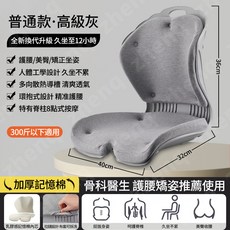 加大 護腰坐墊 矯姿減壓 記憶棉 久坐 不累, 【高級灰普通款】護腰+美臀+矯姿減壓坐墊