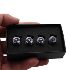 메르세데스 벤츠 타이어 밸브 캡 휠캡 C E 클래스 자동차 휠 AMG 로고 GLC GLK, 실버/블랙 AMG