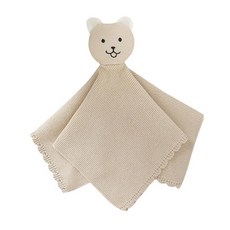 LAWKUL Bunny Lovey 아기 담요 부드럽고 껴안고 싶은 애착 니트 스너글 컴포트 신생아 유아 남아 여아 블루 40.6x40.6cm16x16인치 164030, 카멜 베어