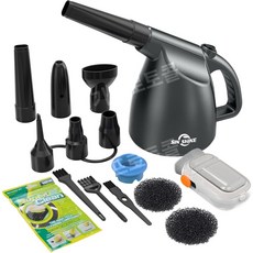 전동 에어건 110000RPM 초강력 압축 공기 먼지떨이 노트북 컴퓨터 청소, 실버