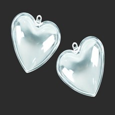 마이픽 투명 하트아크릴케이스 인테리어소품만들기, 60mm(2개입)