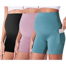 포스디바 34 팩 임산부 바이커 반바지 오버 더 벨리 여름 임신 요가 액티브 운동 5인치8인치