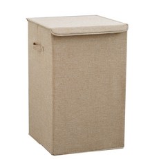 Ants 可折疊亞麻洗衣收納籃 中型, 米色, 1個