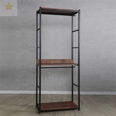 옷걸이 시스템 행거 드레스룸 인테리어 고급스틸 2단봉 800, 블랙오크브라운