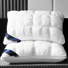 잠 잘오는 목편한 경추전만 호텔 수면 마이크로화이버 베개 2세트, 화이트, 2개