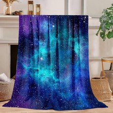 Space Galaxy 플리스 담요 매우 부드러운 플러시 127 x 101.6cm(50 40인치) 침대 소파 사무실 및 여행용 아늑한 플란넬 Knerova 177073