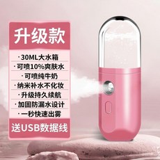 納米噴霧補水儀 手持便攜臉部加溼器 充電式迷你美容噴霧儀, 優雅粉,1臺