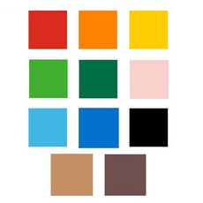 11색 세트 도자기 유리 색종이 전사지 유치원 75x100mm, 도자기 11색세트