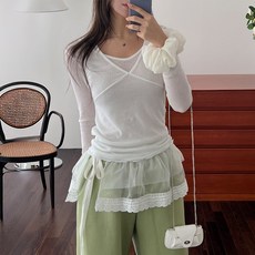 [국내제작 고퀄리티] 러블리 샤랄라 뮤앤뮤즈 레이어드 밑단 자수 프릴 캉캉 랩 스커트