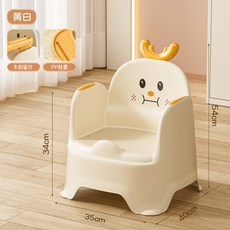 寶寶餐椅 嬰兒靠背座椅 兒童塑料矮板凳子 吃飯餐桌椅, 加厚款-黃白笑臉（無託板）, 1個