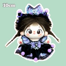 뮤이뮤이 10cm인형옷 보라색 원피스세트 머리장식+원피스, 보라 원피스, 10cm옷, 1개