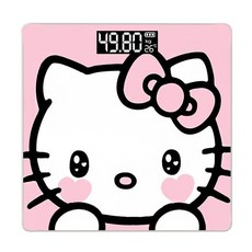 헬로키티 체중계 몸무게 전자저울 가정용 충전식, 배터리, 핑크 키티, 1개, 배터리