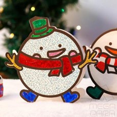 마리파라 유니아트 크리스마스 포일 눈사람 카드 트리장식