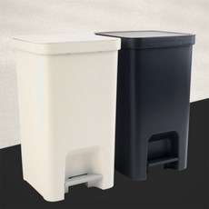 한스밀 사무실 뚜껑있는 쓰레기통 인테리어휴지통, 아이보리