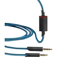 Astro A40 A40과 호환되는 교체 오디오 케이블TR 게이밍 헤드셋 인라인 음소거 와이어 및 볼륨 조절 코드 없음파란색, Nylone Cord - Blue
