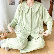 추동 350g 초두꺼운 보온털 항모제모 임산부 잠옷 산모 수유 산후조리