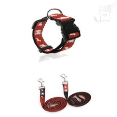 서무스토어 펫츠컴퍼니 도그프린팅 목줄세트 15mm 색상랜덤 강아지리드줄