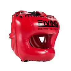 FIVING 복싱 헤드기어 권투 mma 코보호 헤드기어, 1개, 빨간색