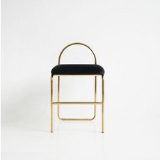 벨벳 화장대의자 카페 메이크업용 골드, 싱글 티타늄 프레임+블랙 벨벳