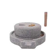 멧돌 두부 만들기 미니 맷돌 가정용 전통 20cm30cm, C. 15x23 나무 받침 장식품