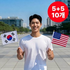 무이프 한미필승 미니 태극기 성조기 세트 천수기, 1개, 태극기5개+성조기5개